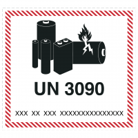 Gefahrgutlabel "UN3490" Batterie Kennzeichnung