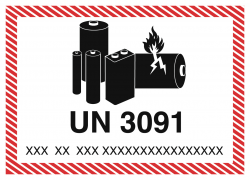 Gefahrgutlabel "UN3491" Batterie Kennzeichnung